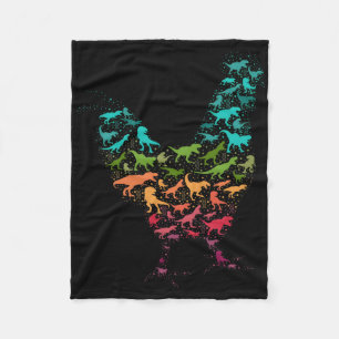 Dinosaur Chicken Score Remember Whor You Are Fleece Blanket