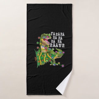 Dinosaur Christmas Fa Ra Rawr Tree Rex Boys Xmas G Bath Towel