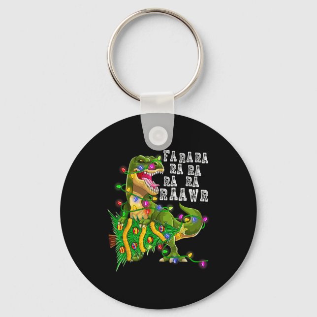 Dinosaur Christmas Fa Ra Rawr Tree Rex Boys Xmas G Key Ring (Front)