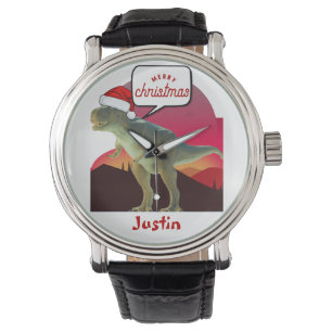 dinosaur christmas gift, personalised name watch