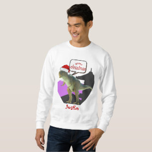 dinosaur christmas gift, personalized name sweatshirt