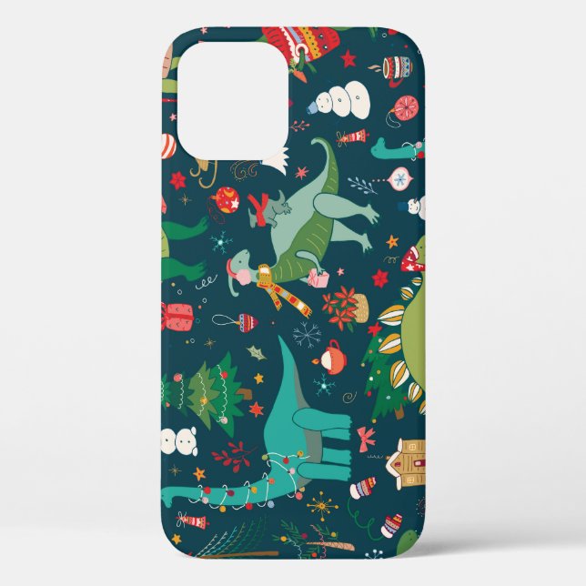 Dinosaur Christmas: Happy New Year Case-Mate iPhone Case (Back)