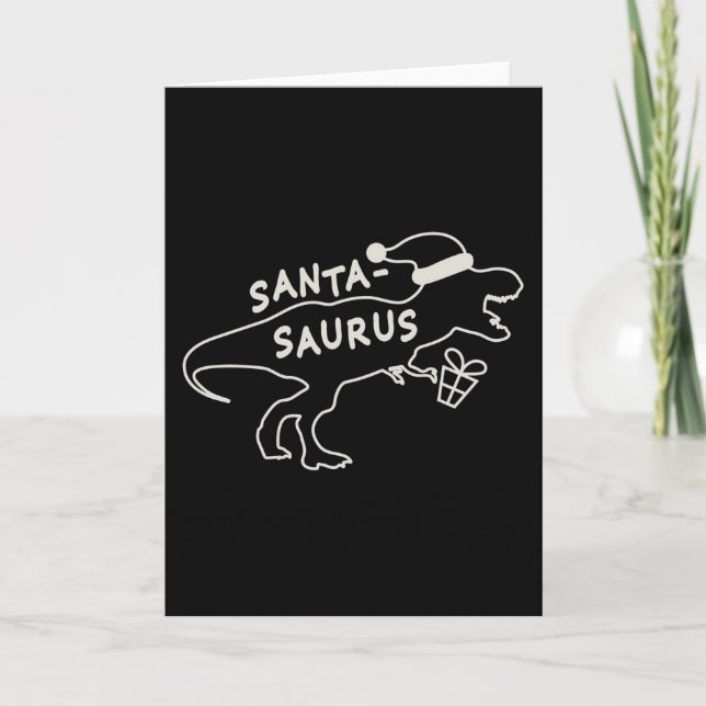 Dinosaur Christmas Kid Gift, Family Xmas Costumes Card (Front)