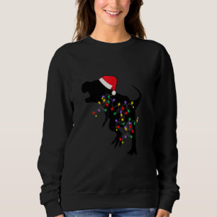 Dinosaur Christmas Lights T Rex Pyjamas Xmas Boys Sweatshirt