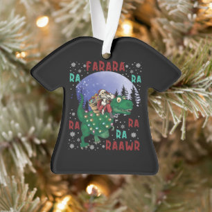 Dinosaur Christmas Santa Claus Ornament