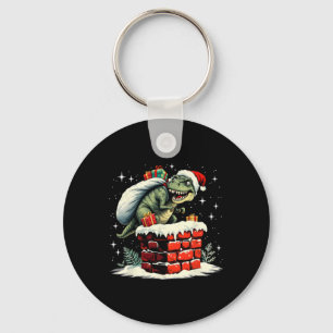 Dinosaur Christmas Santa Xmas  Key Ring