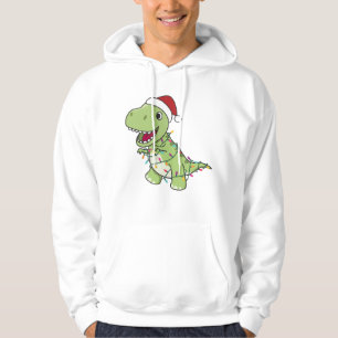 Dinosaur Christmas Snow Winter T-Rex Dino Hoodie