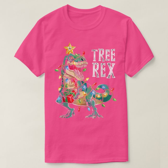 Dinosaur Christmas Tree Kids Dinosaur Lover Merry  T-Shirt (Design Front)