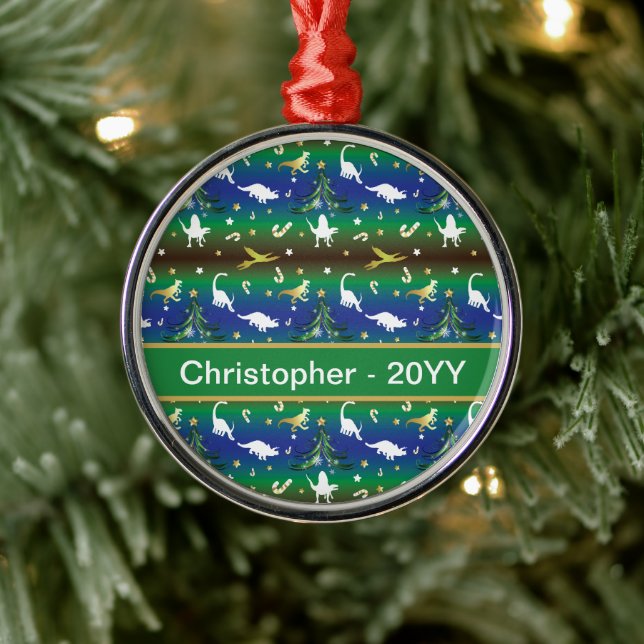 Dinosaur Christmas Tree Metal Tree Decoration (Tree)