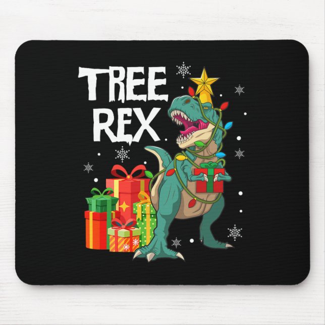Dinosaur Christmas Tree Pajama Rex Reptile Men Xma Mouse Pad (Front)