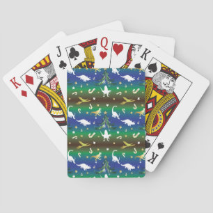 Dinosaur Christmas Tree Playing Cards