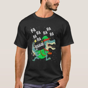 Dinosaur Christmas Tree Rex Fa Ra Ra Rawr Trex Elf T-Shirt