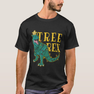 Dinosaur Christmas Tree Rex Funny Design For Adult T-Shirt
