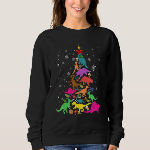Dinosaur Christmas Tree Rex Idea Kids & Dino Xmas  Sweatshirt