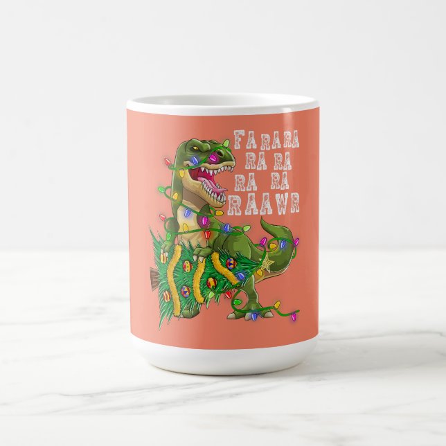 Dinosaur Christmas Tree Rex Men Boys Kids Coffee Mug (Center)