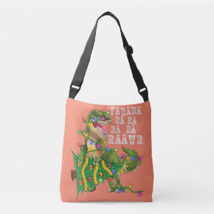 Dinosaur Christmas Tree Rex Men Boys Kids Crossbody Bag