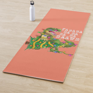 Dinosaur Christmas Tree Rex Men Boys Kids Yoga Mat