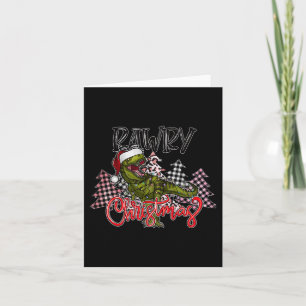 Dinosaur Christmas Tree Rex Pyjamas Men Boys Xmas  Card