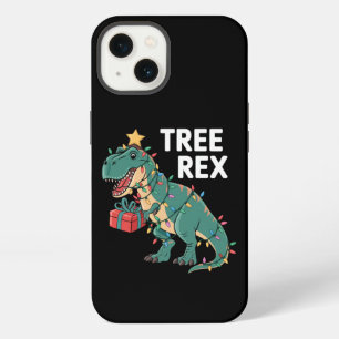 Dinosaur Christmas Tree Rex Pyjamas Xmas Lights iPhone 13 Case