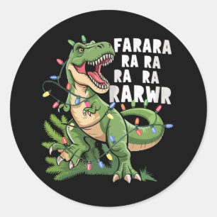 Dinosaur Christmas Tree Rex Xmas Gifts  Classic Round Sticker