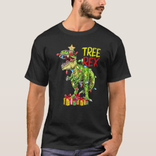 Dinosaur Christmas Tree Rex Xmas Lights Pyjamas Me T-Shirt