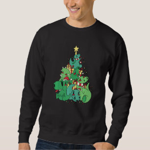 Dinosaur Christmas Tree Xmas Holidays Sweatshirt