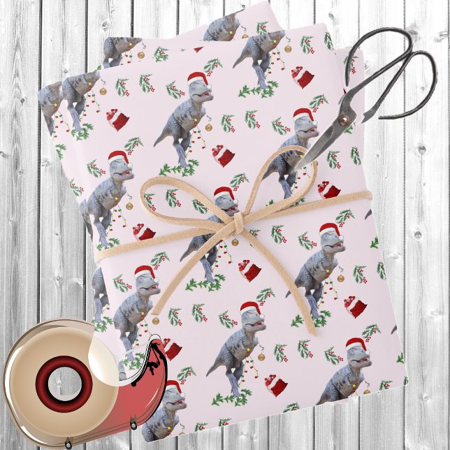 Dinosaur Christmas Wrapping Paper Sheets  (Creator Uploaded)
