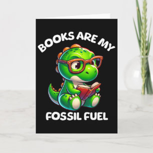 Dinosaur Ck To School Reading Books Funny Quote  Card
