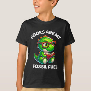 Dinosaur Ck To School Reading Books Funny Quote  T-Shirt