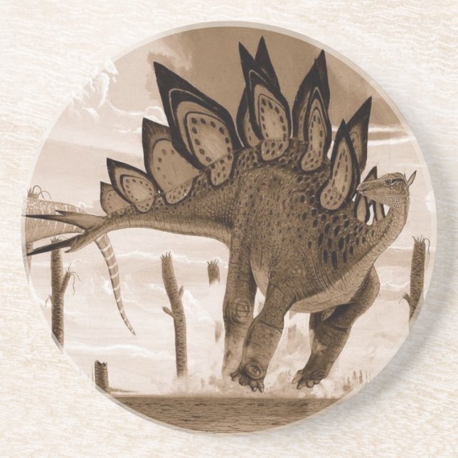 Dinosaur Coaster Stegosaurus Sepia Gregory Paul (Front)