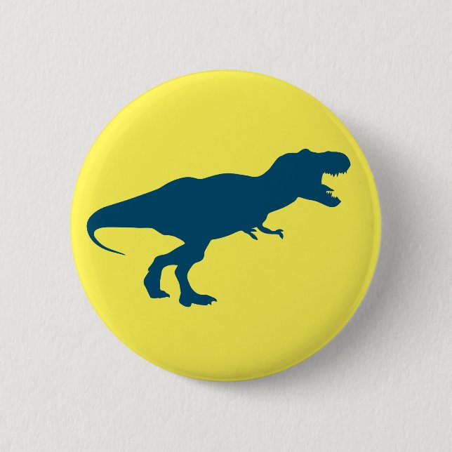 Dinosaur Colourful Yellow 6 Cm Round Badge (Front)