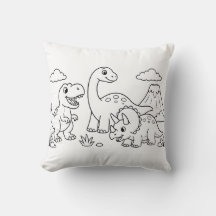 Dinosaur Colouring Book Pillow | Kids Room Decor