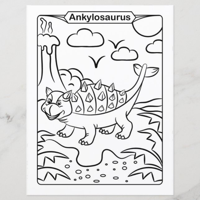 Dinosaur Colouring Page - Ankylosaurus (Front)