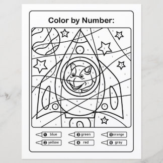 Dinosaur Colouring Page by number - Dino Astronaut