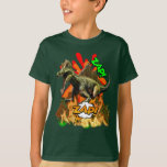Dinosaur comic art volcano zap prehistoric art T-Shirt<br><div class="desc">If your son is mad about dinosaurs then this fun design featuring a carnivorous t-rex type dinosaur running with an exploding volcano in the background is ideal. The words zap in green and orange appear around him and he is running through burning flames.</div>