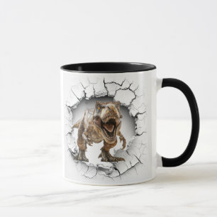 Dinosaur coming out of cave mug