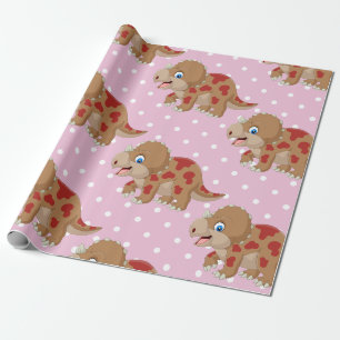 Dinosaur Cool Triceratops Girl Wrapping Paper