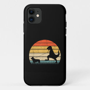 Dinosaur Corgi Dog Breed Silhouette Vintage Case-Mate iPhone Case