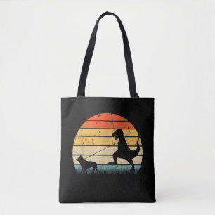 Dinosaur Corgi Dog Breed Silhouette Vintage Tote Bag