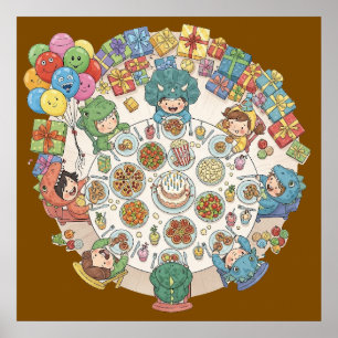 Dinosaur Costume Children's Party Poster