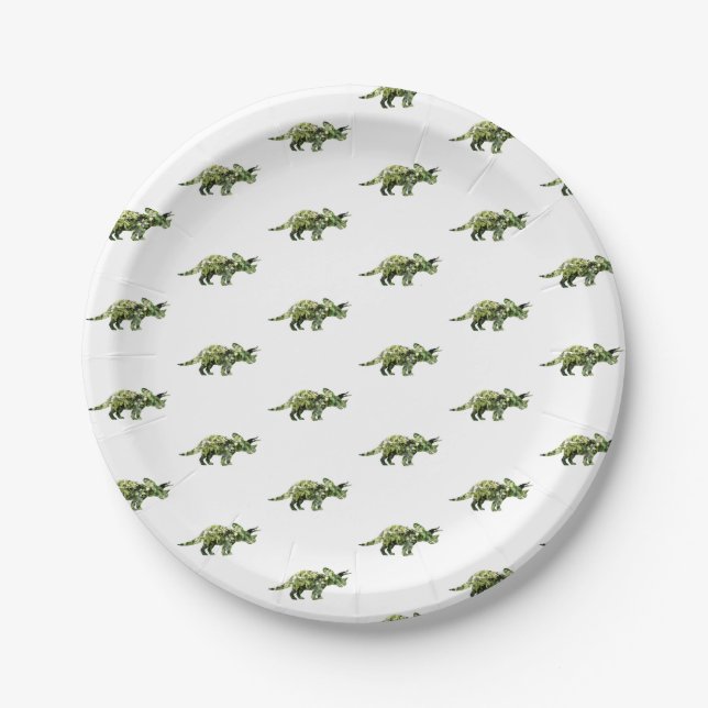 Dinosaur Custom Paper Plates 7 in (Front)