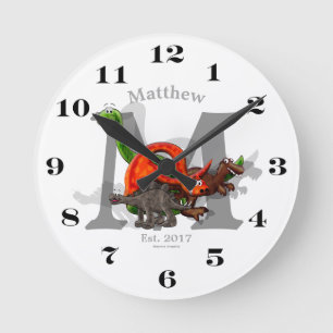 Dinosaur Custom Round Clock