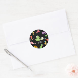 Dinosaur / Cute Dino Boy Birthday Classic Round Sticker