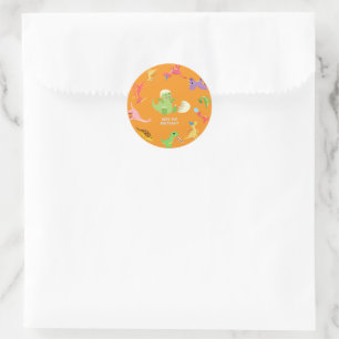 Dinosaur / Cute Dino Boy Birthday Classic Round Sticker