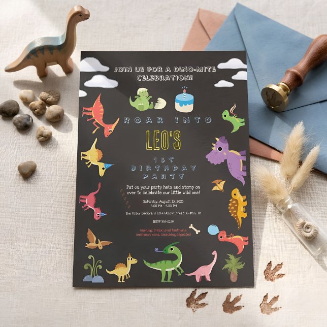 Dinosaur / Cute Dino Boy Birthday  Invitation (Creator Uploaded)