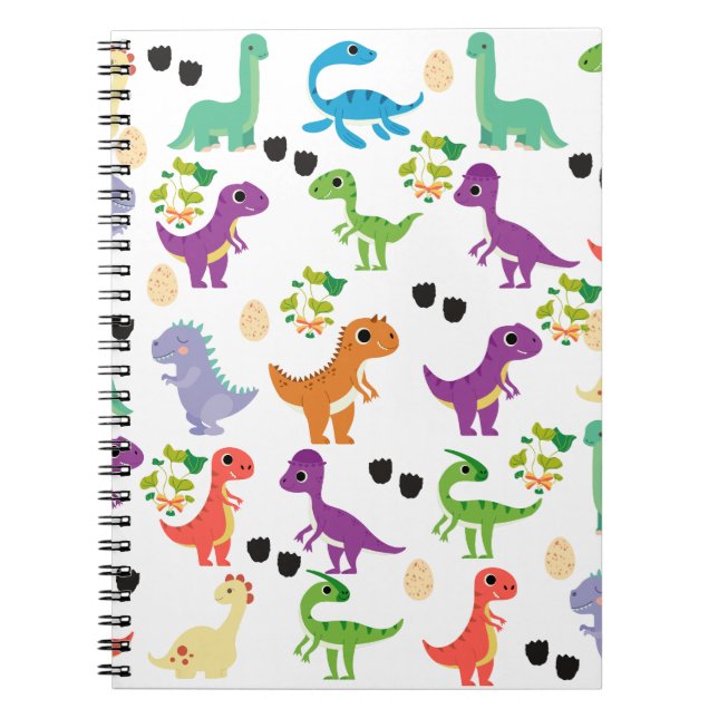Dinosaur Cute Spiral Photo Notebook (Front)
