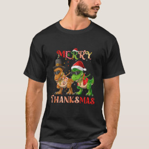 Dinosaur Dabbing Rapper Hip Hop Merryhanksmas gift T-Shirt