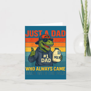 Dinosaur Dad Retro Milk Joke Funny Father's Day Card