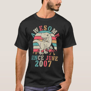 Dinosaur Dance Birthday 15 Years Old Awesome Since T-Shirt