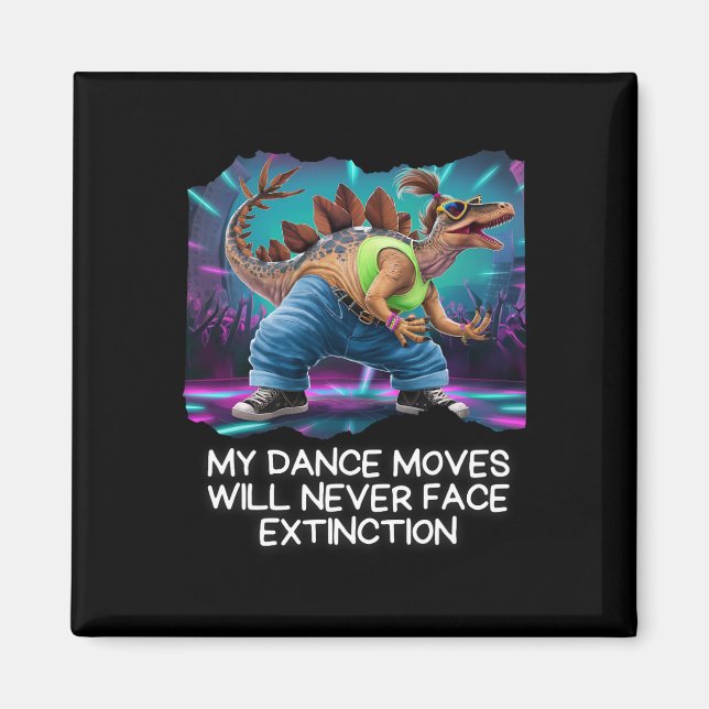 Dinosaur Dance Funny Dancing Dino  Magnet (Front)